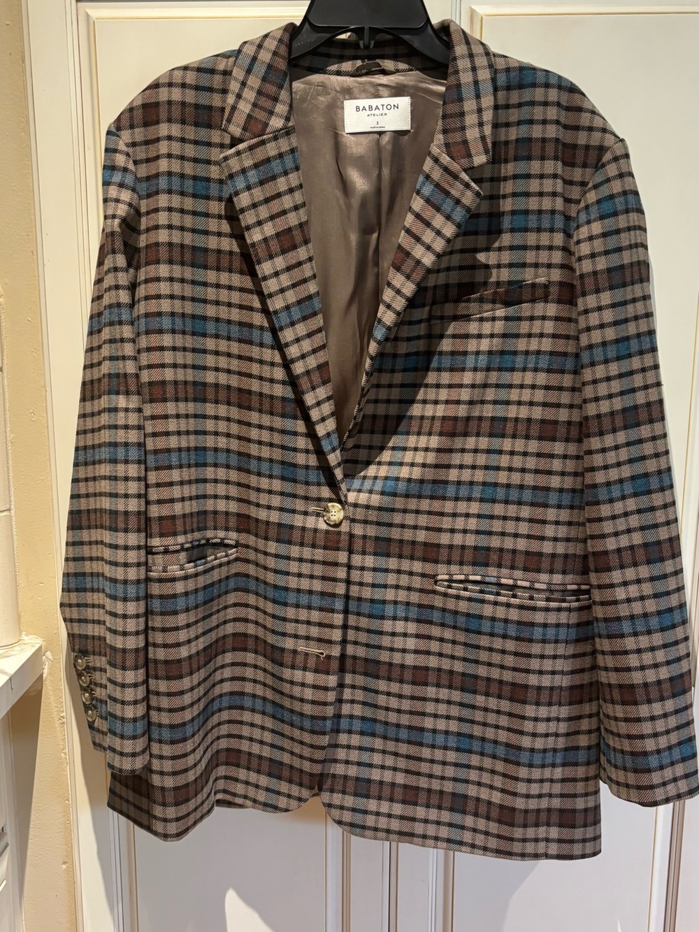 Babaton Atelier Single-breasted oversized Vogue Blazer in Walker Brown Size 3